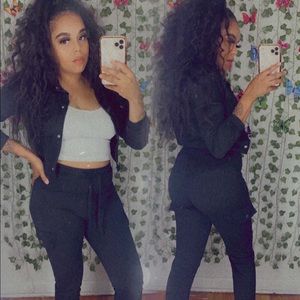 2 piece button up Joggin suite